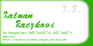 kalman raczkovi business card